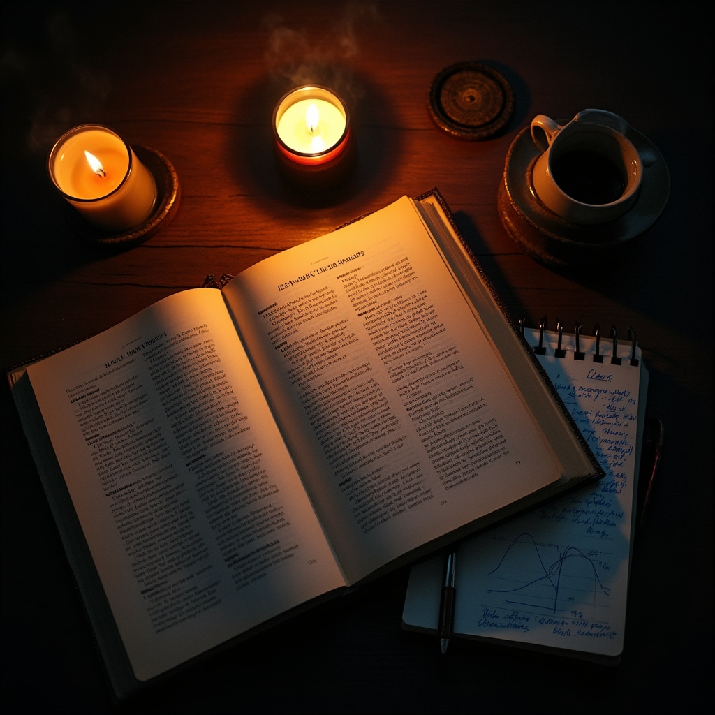 Open books and notebook on a wooden desk representing research into the psychology of saving
